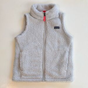 Patagonia Girls Los Gatos Vest Light Grey HotPink Zipper Sz L 12